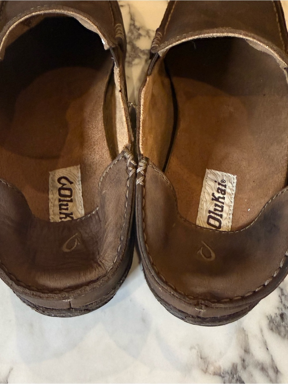 OluKai Moloa Men's Leather Slip On Shoes Loafers Brown Comfort Size 10.5 - Picture 7 of 13